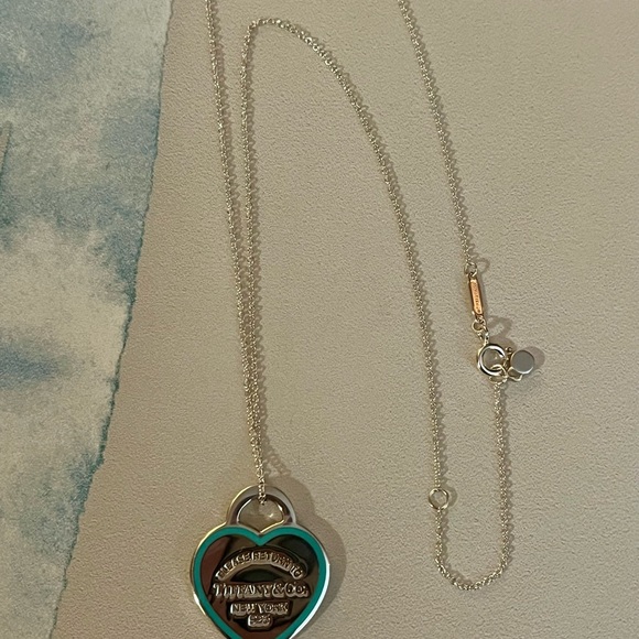 Authentic Tiffany & Co Blue Outline Necklace - Picture 3 of 6
